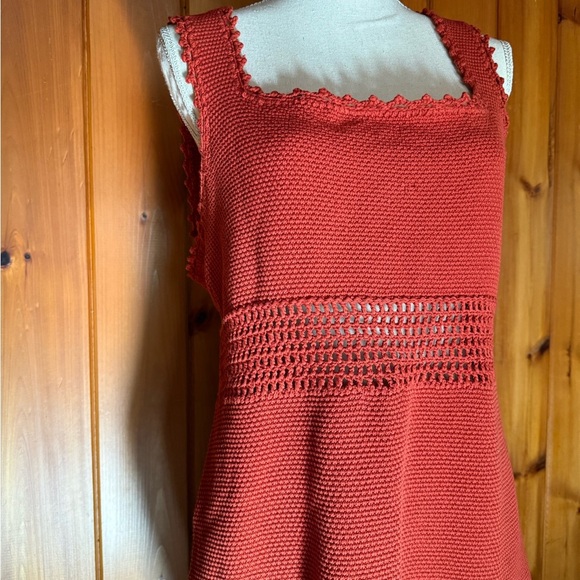 Rebecca Taylor Crochet Body Con Mini Dress in Pomodoro - Picture 4 of 6